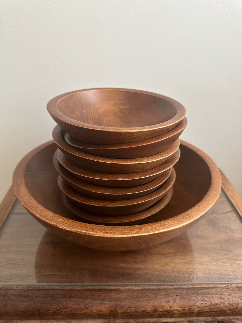 MCM Woodcroftery 8 pc Serving Set - 1 large Serving Bowl & 7  Individual Bowls